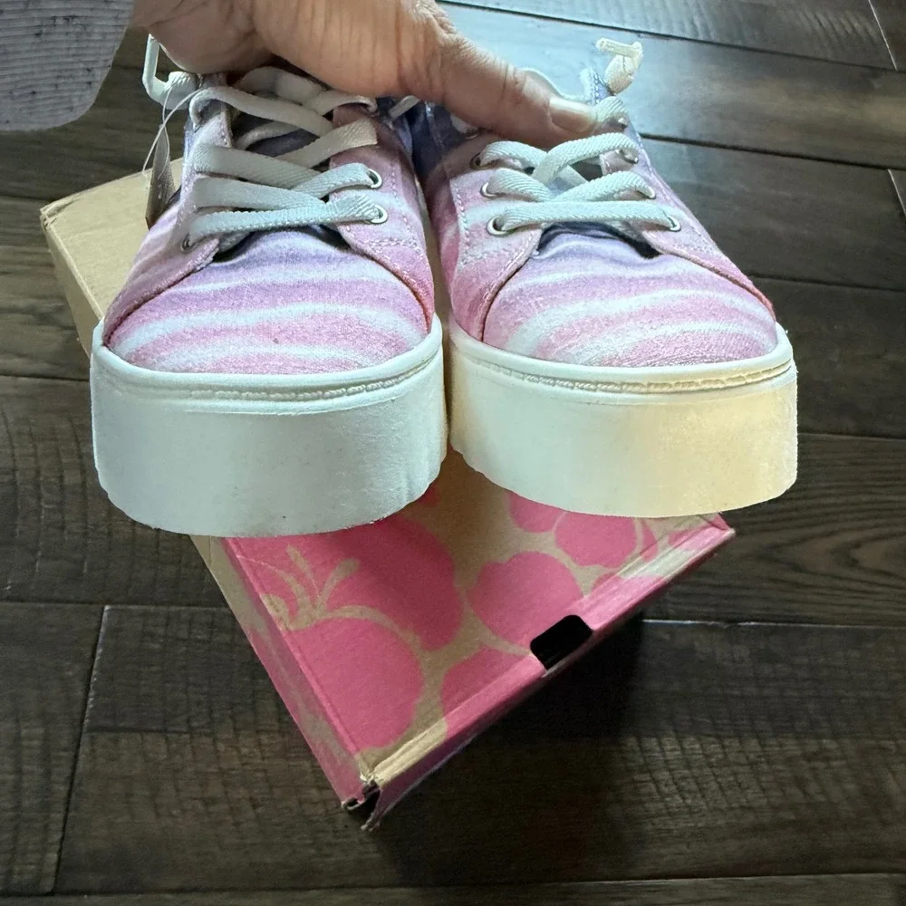 Roxy Sheilahh Color Dew Tie Dye Platform Sneakers Shoes Women's Size‎ 7
